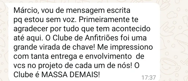 Relato: o Clube foi uma grande virada de chave