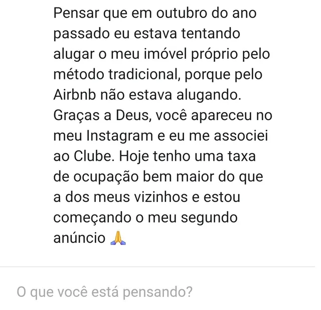 Relato: ocupação bem maior que a dos vizinhos e começando o segundo anúncio